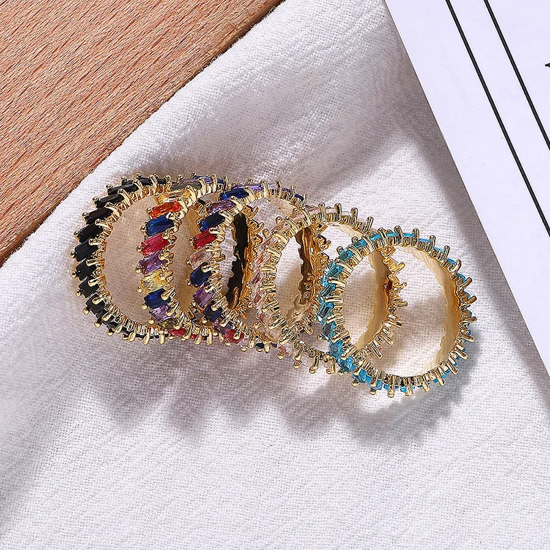 Гламурное Стильное кольцо Радужный круг витражи новинка циркониевая мозаика