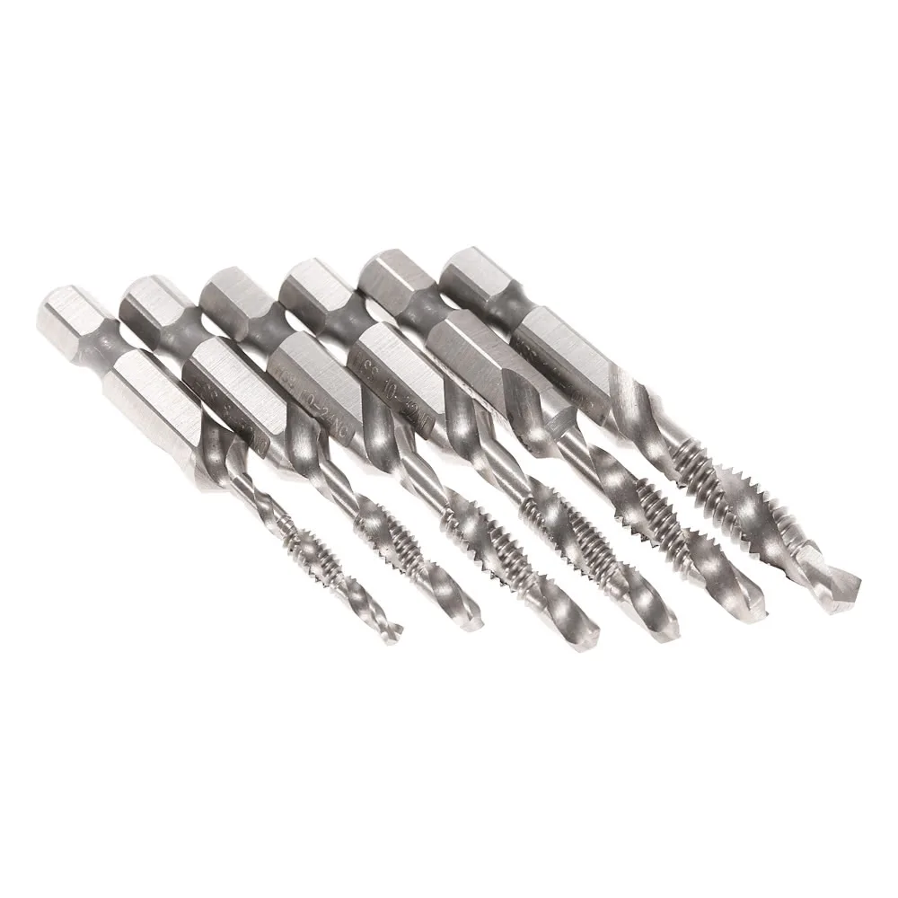 ALLSOME 6 шт. 1/4 &quotHSS 4341 Зенковка набор комбинированный Deburr бит высокоскоростное