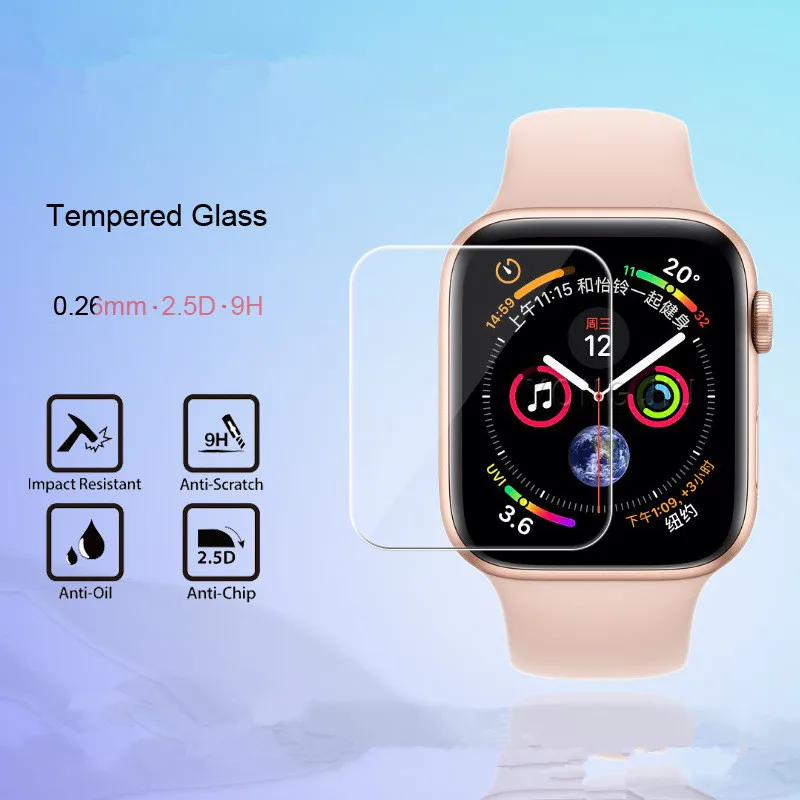 

3pcs 2.5D 9H Explosion-proof Tempered Glass Protective For Apple iwatch Series 4 40mm 44mm Sport Smart Watch