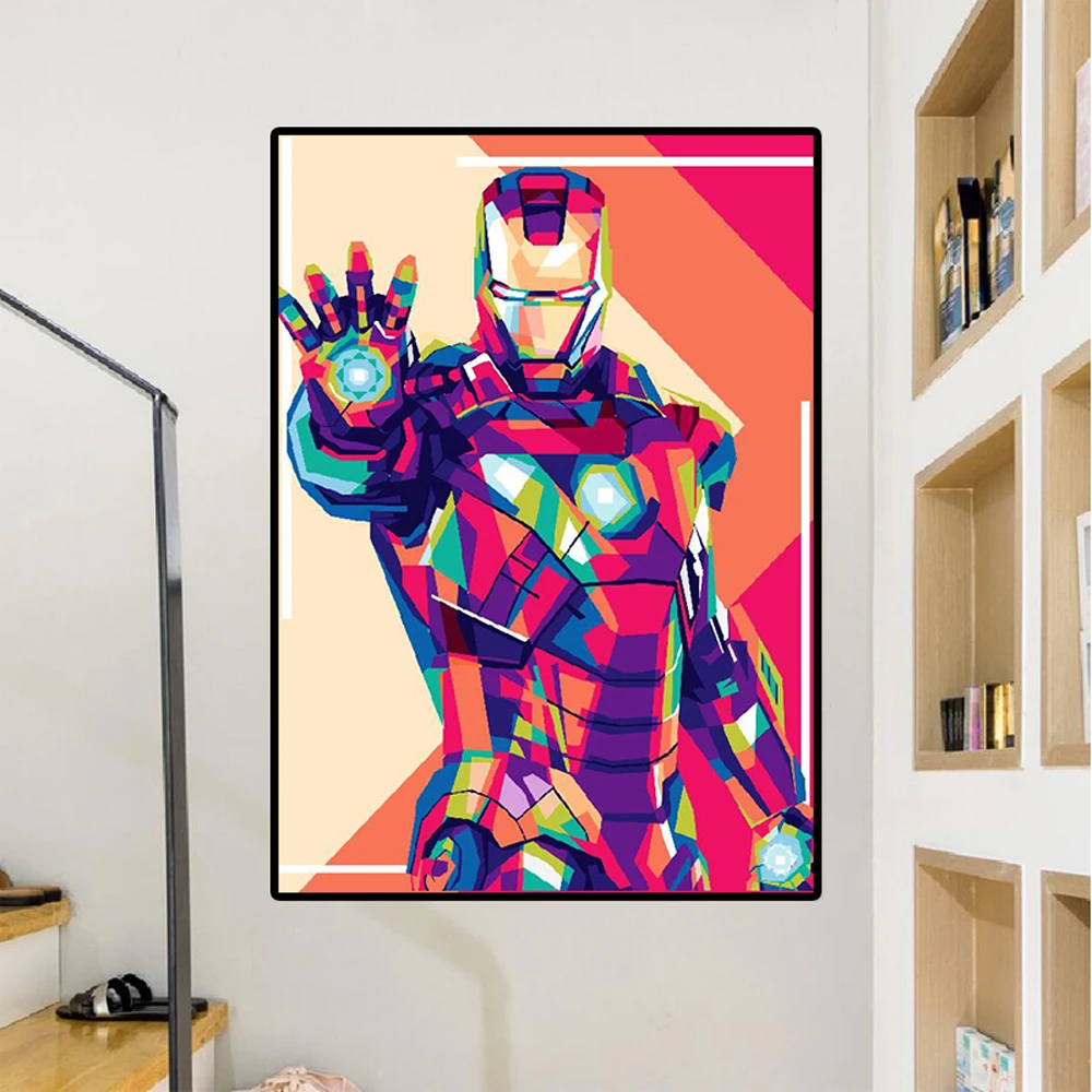 Постер на холсте Железный человек Марвел настенный художественный декор рисунок