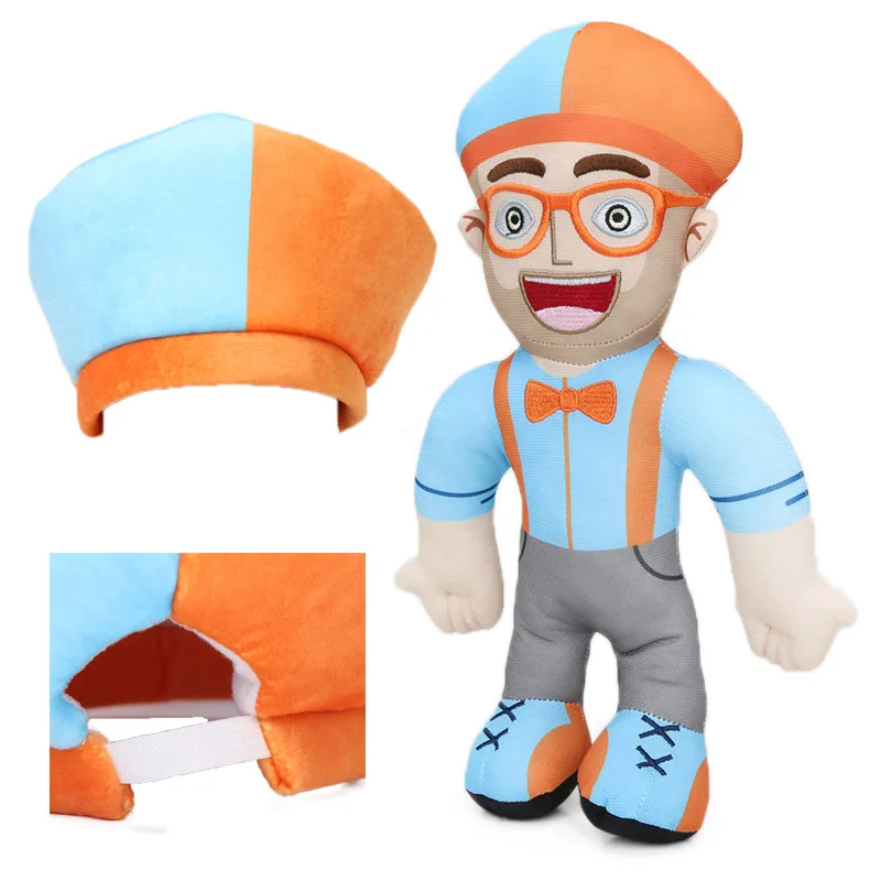 hat and plush doll Blippi Plush Baby Toys 12.6inch Soft Stuffed Educational Dolls for Toddlers Blippi Hat Cosplay Prop Baby Gift Plushie - Цвет: hat and plush doll