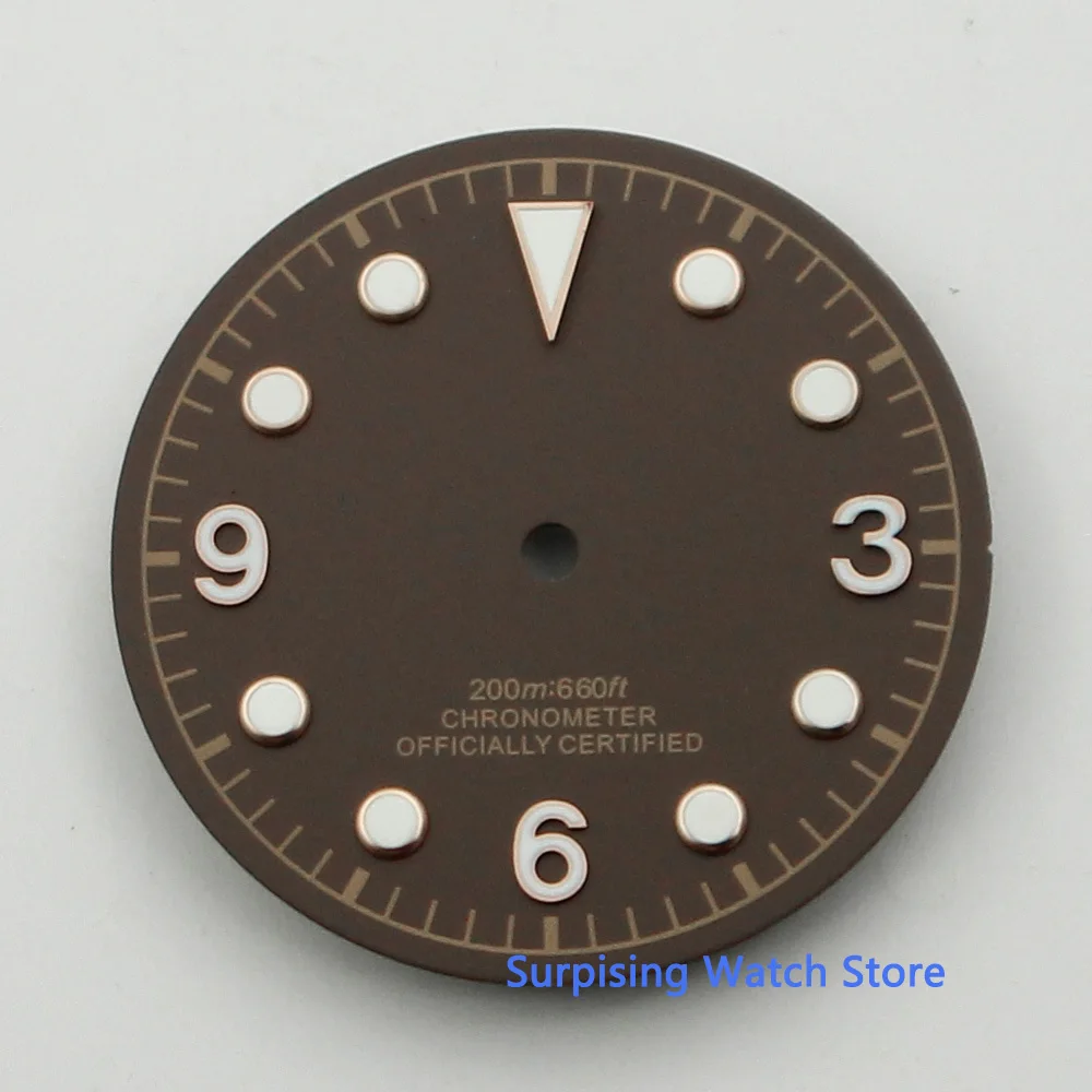 

30.5mm Corgeut Sterile Coffee Rose Gold Watch Dial fit ETA 2836 Miyota 8215 DG2813 ST1612 Movement Watch