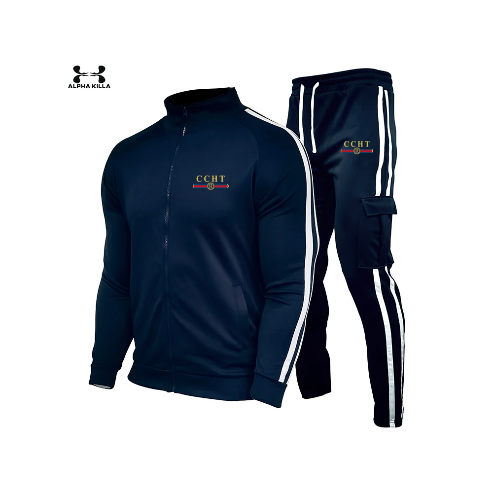 

Brand Men's Autumn+Winter Zipper Printing Sportswear And Pants Casual Men's Suits Jogger Running Clothes fitness Sweatshirts