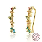 CCFJOYAS в европейском и американском стиле 925 стерлингового серебра разноцветный Цирконий серьги-гвоздики женские серьги золотого цвета ювелирные изделия дропшиппинг