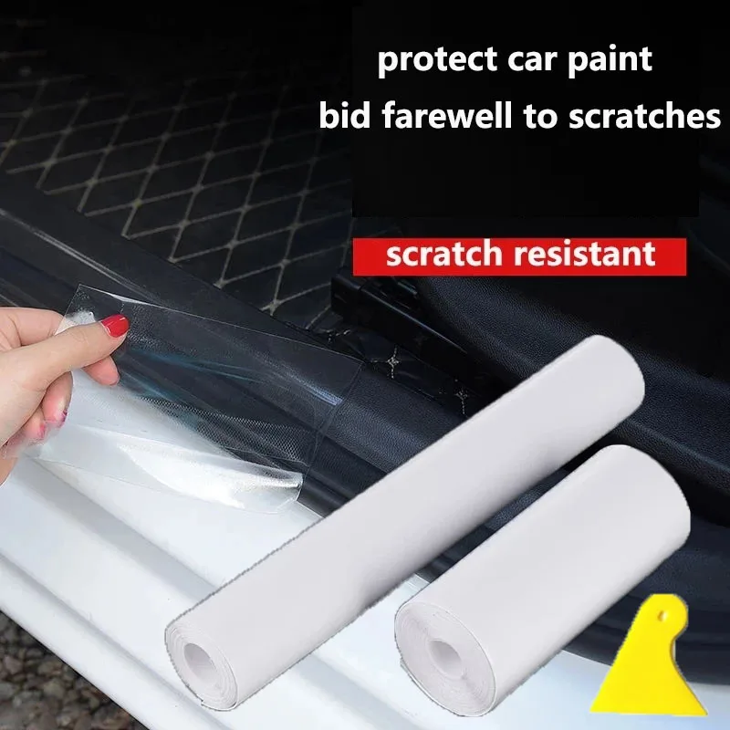 

Защитная пленка для автомобиля, прозрачная кожа со стразами, аксессуары для автомобиля, устойчивая к царапинам, прозрачная Автомобильная н...
