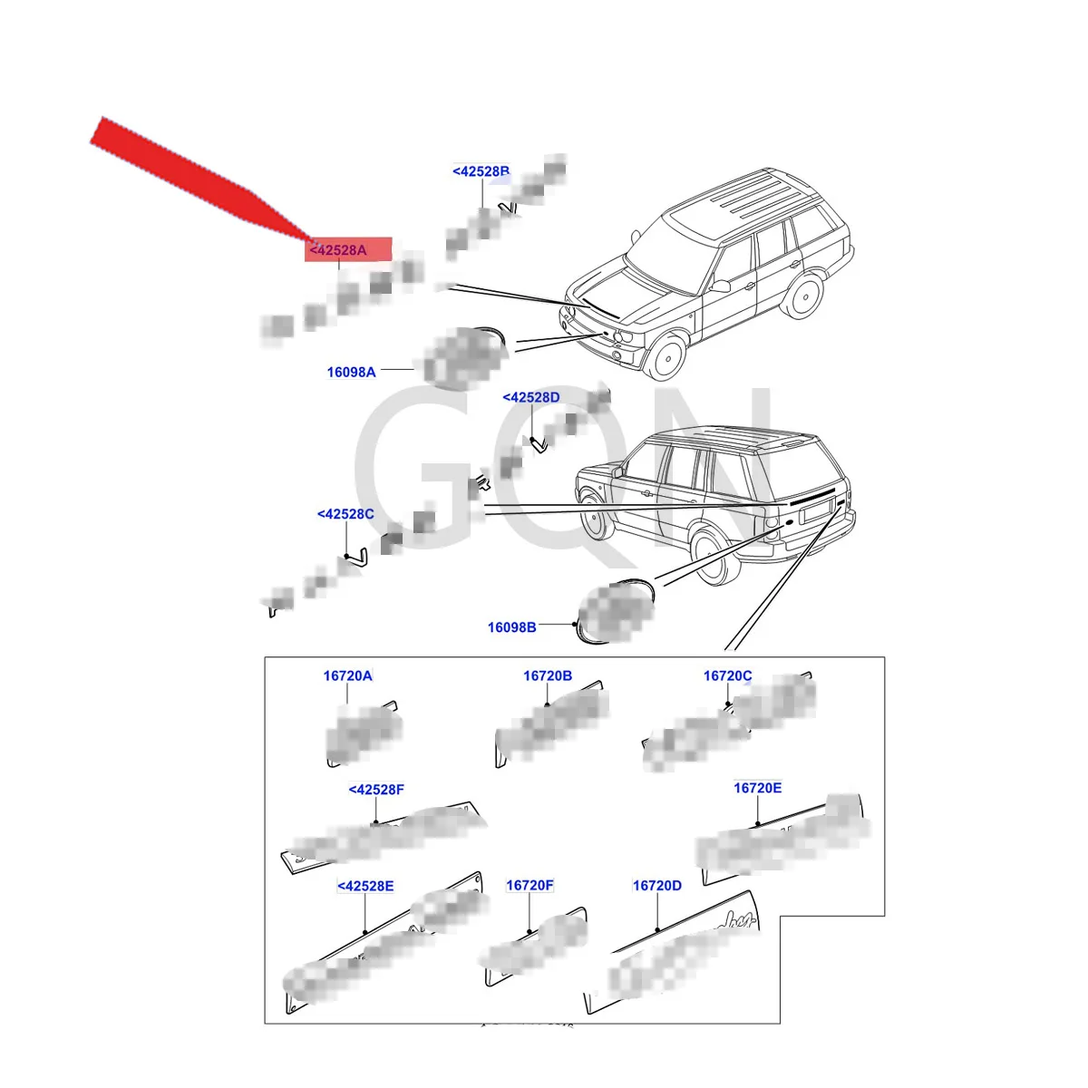 

Body trim 2010-lan dro ver ran ger ov er mudguard trim strip dustproof strip indicator strip police badge bottom plate