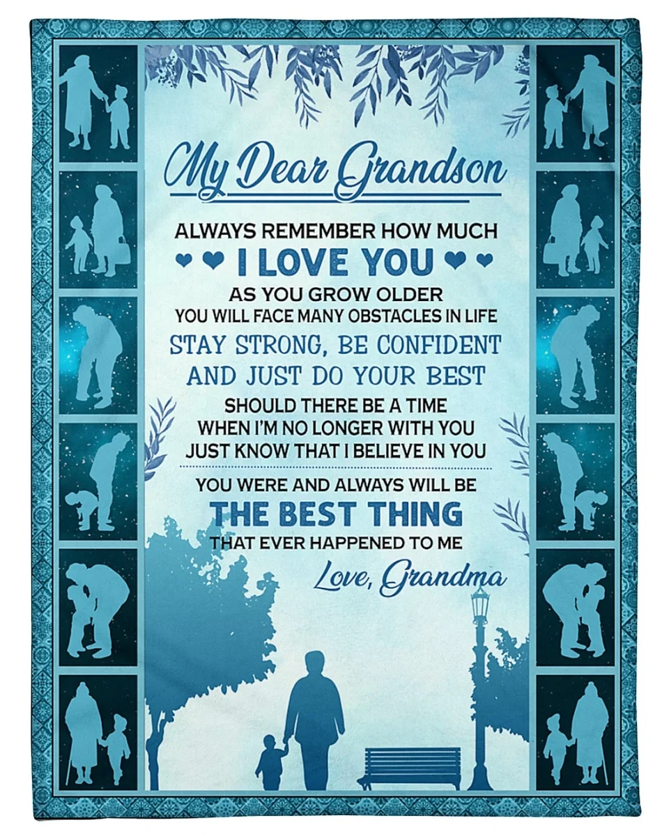 Уважаемый внук из бабушки голубого | Уютное Флисовое одеяло премиум-класса шерпы