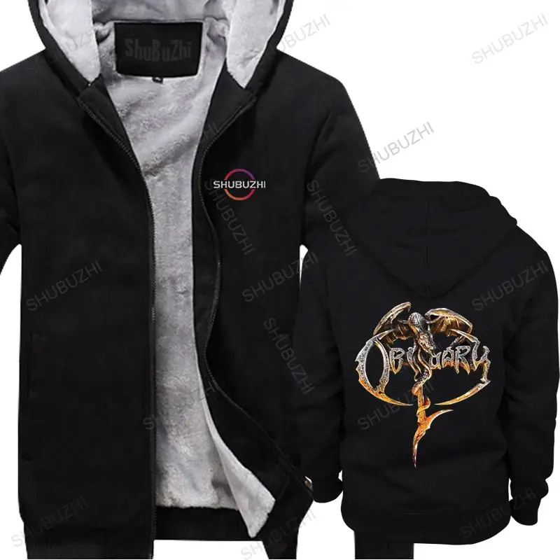

Cotton customised thick hoody OBITUARY Obituary warm coat Cool Funny fleece hoodie Men High Quality winter sweatahirt