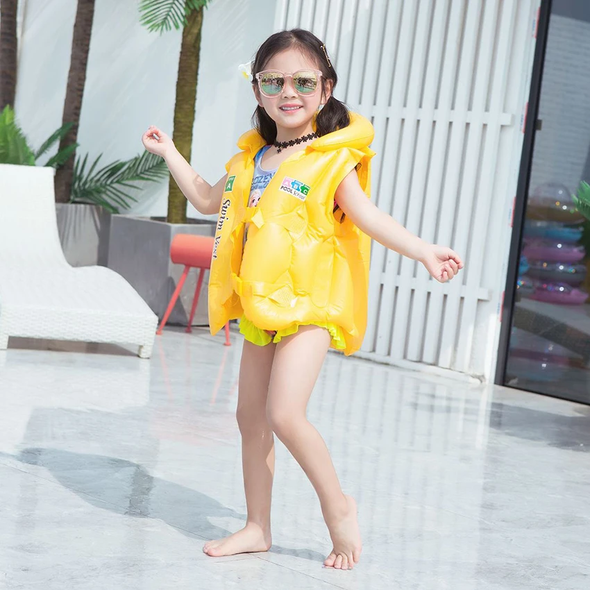 Спасательный жилет для девочек надувной пляжный спасательный из ПВХ водных