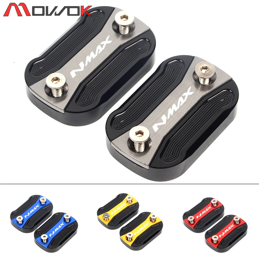 

One Pair With LOGO For Yamaha NMAX 155 2015-2020 2019 Scooter Aluminum Front brake Master Cylinder cover fluid reservoir cap