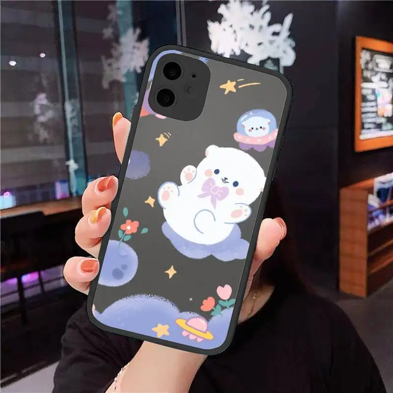 

Creative astronaut starry universe cartoon Phone Case matte transparent For iphone 7 8 11 12 plus mini x xs xr pro max cover