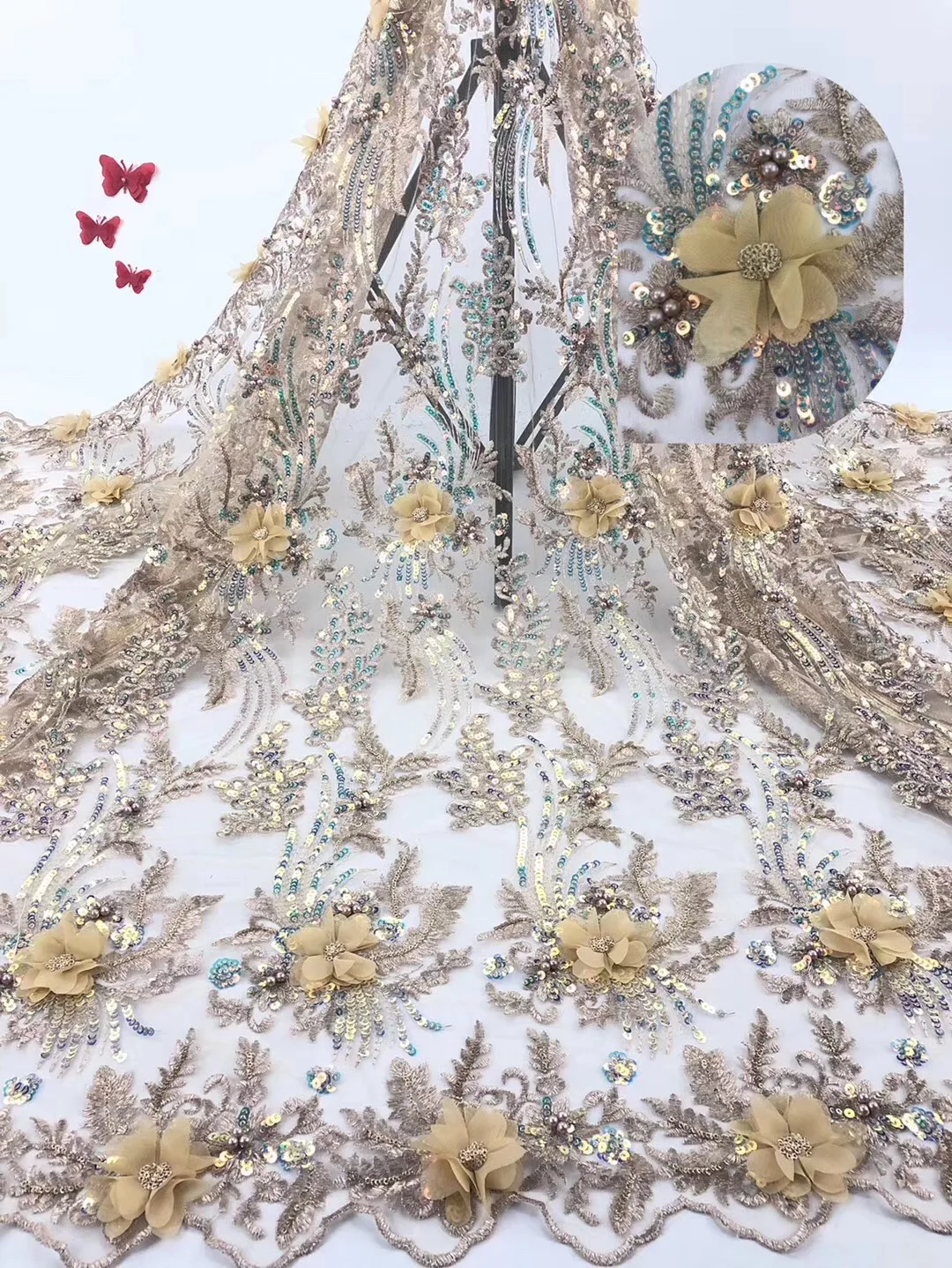 Новое поступление 100% хлопок нигерийская африканская сухая кружевная ткань с