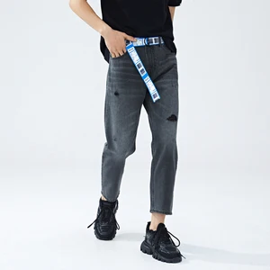 Джинсы Semir мужские с дырками, модные штаны с небольшим конусом, с поясом, лето 2020