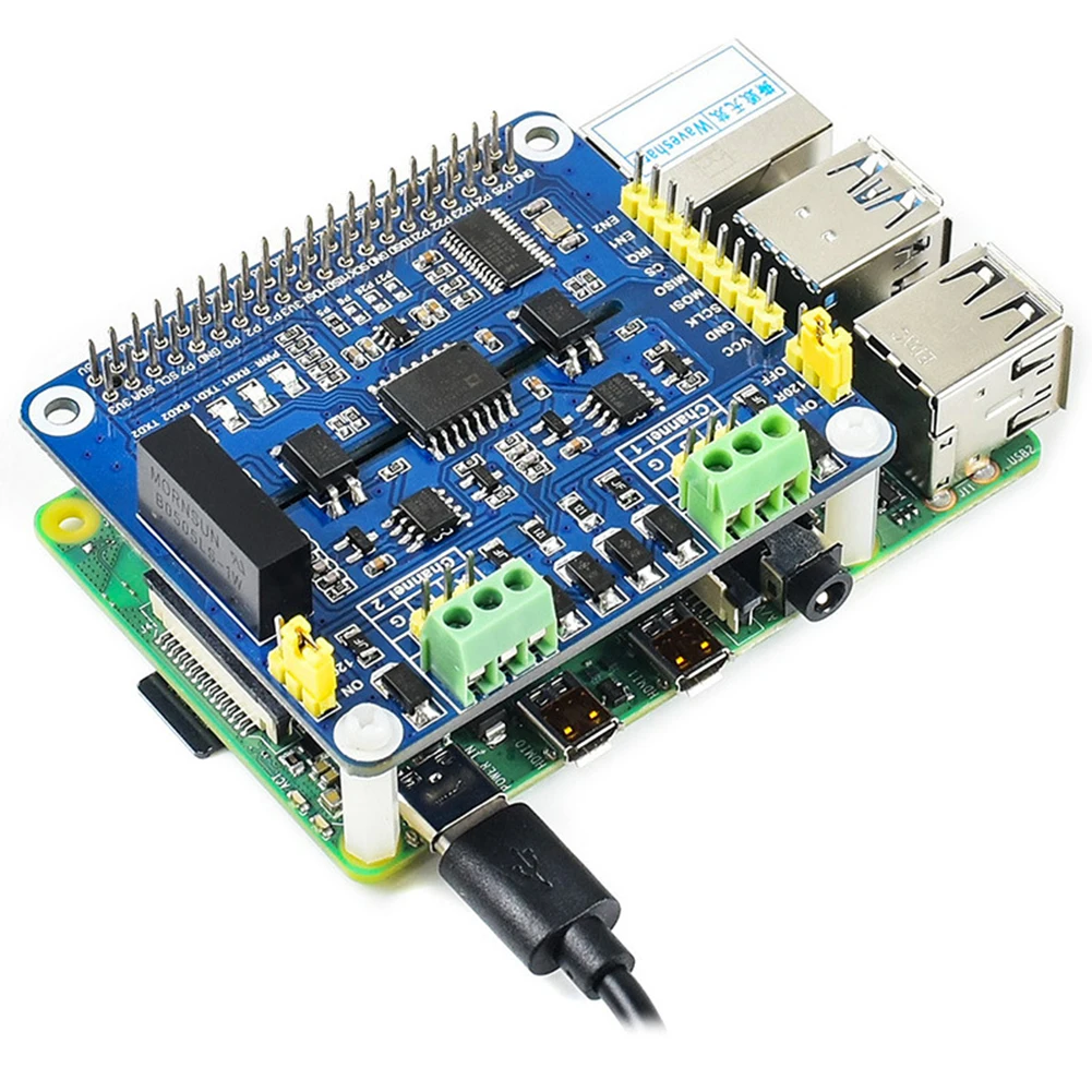 

Expansion HAT Isolated Stable RS485 Fast Communication Safe Auto Transceiving 2 Channel Dual Chip SPI