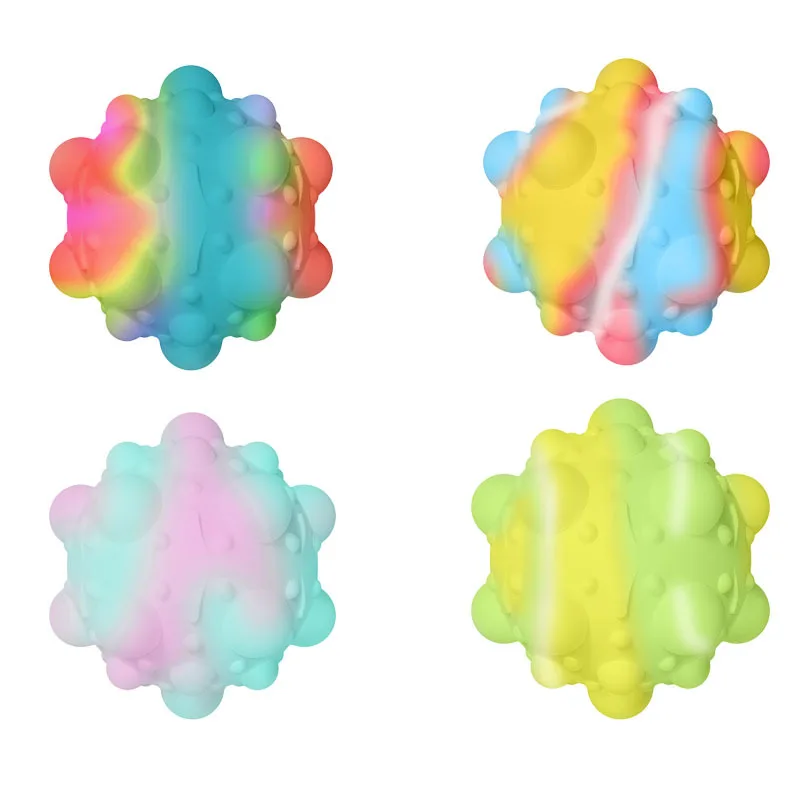

3D Bubble Grip Ball Fidget Toy Relieve Stress Silicone Sensory Toy Adults Kid Decompression Squeeze Gift AK013