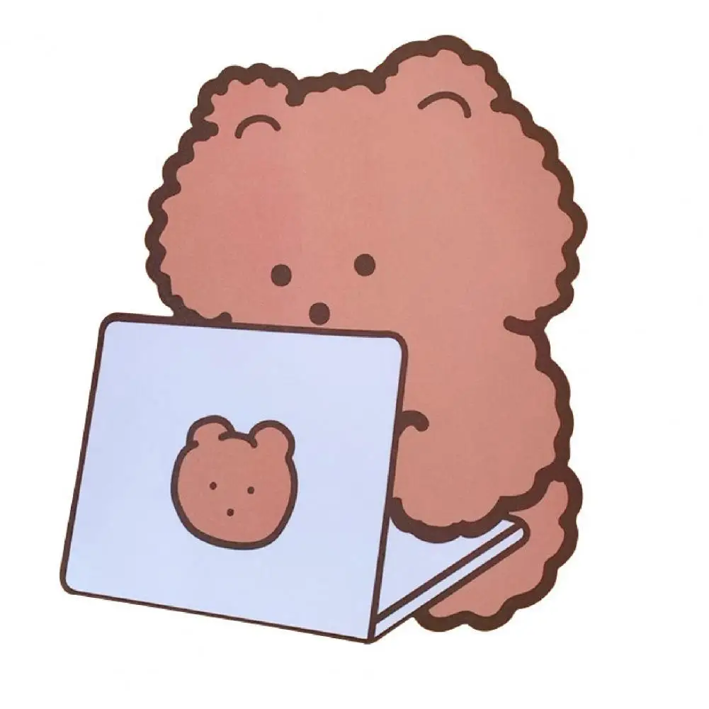 

Mouse Mat Cute Chocolate Bear Rubber Cartoon Non-slip Mice Pad for Computers