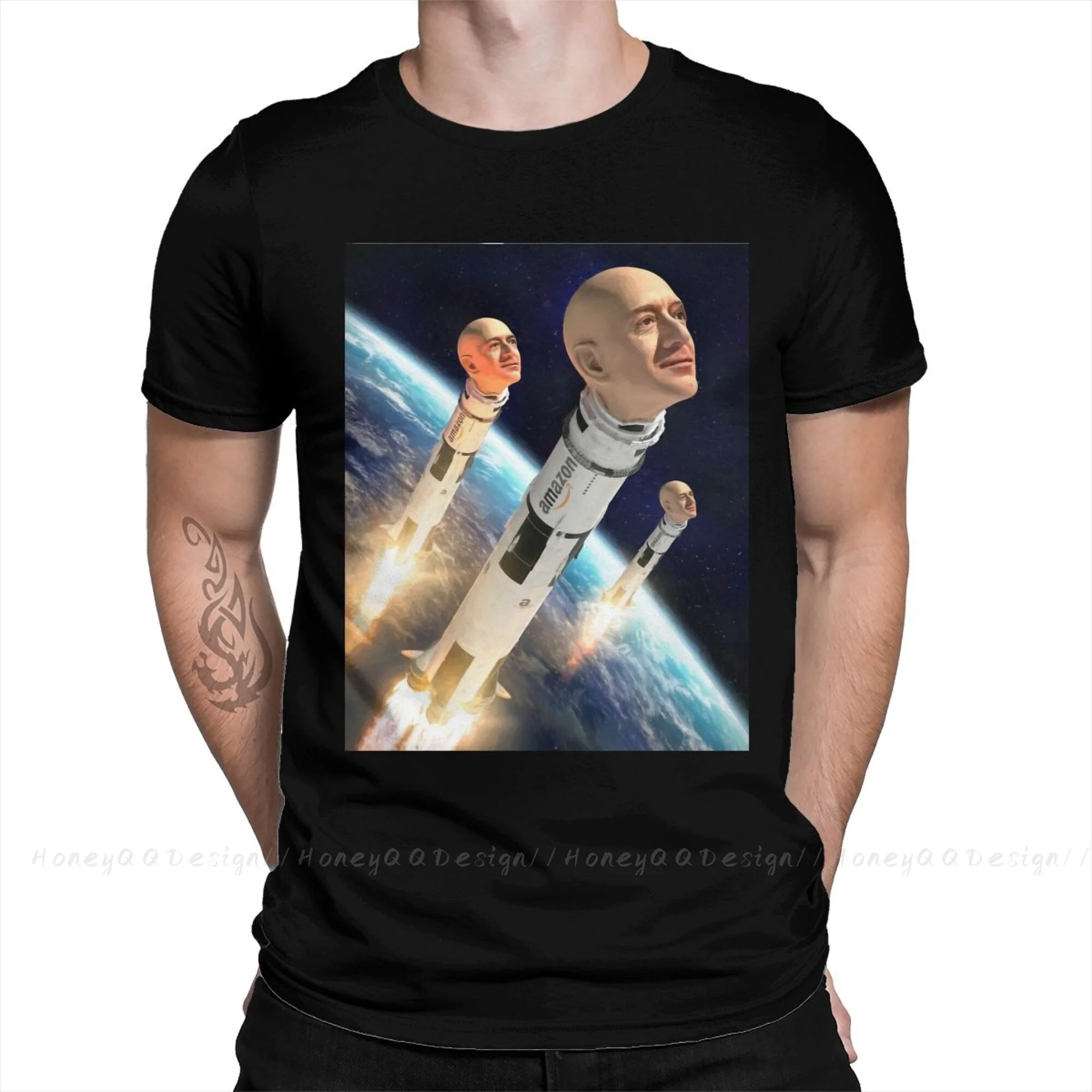 Top Quality Men Clothing NFT CryptoPunk YABC T-Shirt Jeff Bezos Space Tour O neck Shirt Fashion Short Sleeve
