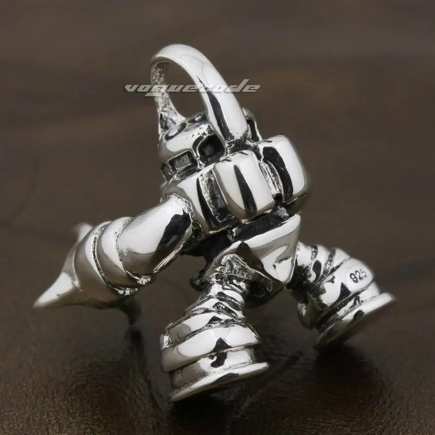 925 пробы Серебряный Мужской Байкерский кулон в стиле супер робот войн 8A027|pendant