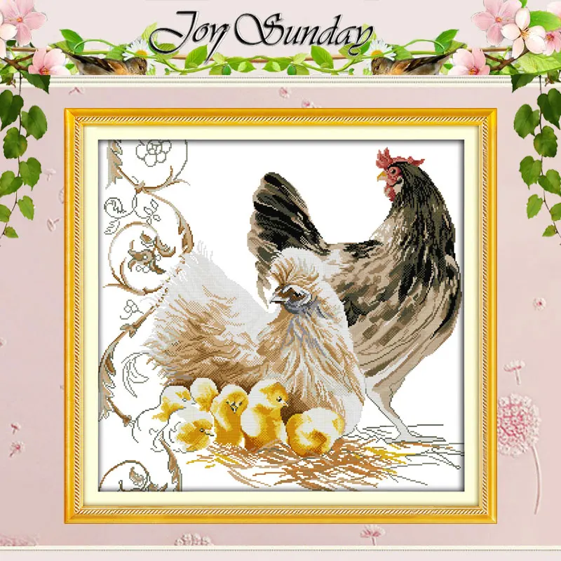 

Набор для вышивки крестиком с изображением семьи куриц, 11CT 14CT, оптовая продажа, Набор для вышивки крестиком с изображением животных, вышивка