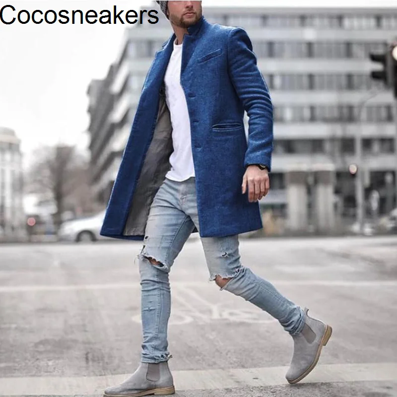 

Men' s coat retro casual lapel coat long sleeve slim fit