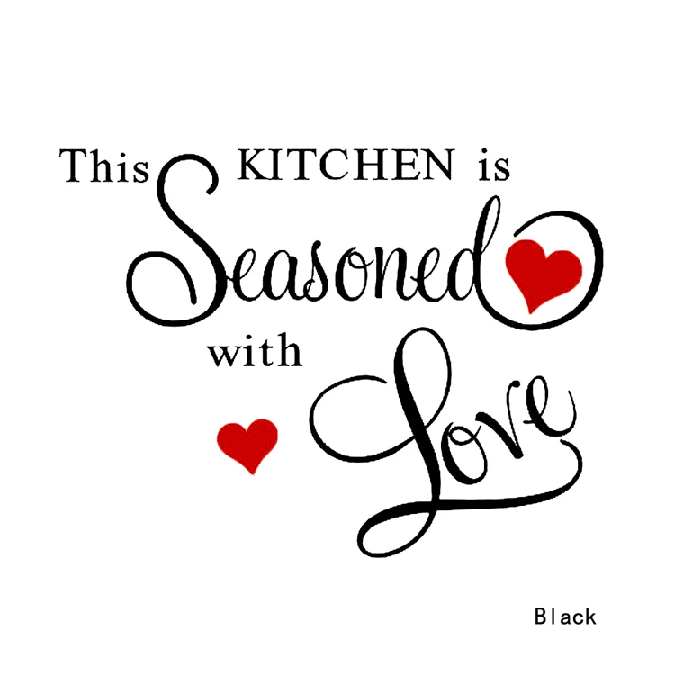 Эта кухня приправлена с красной любовью настенные художественные наклейки