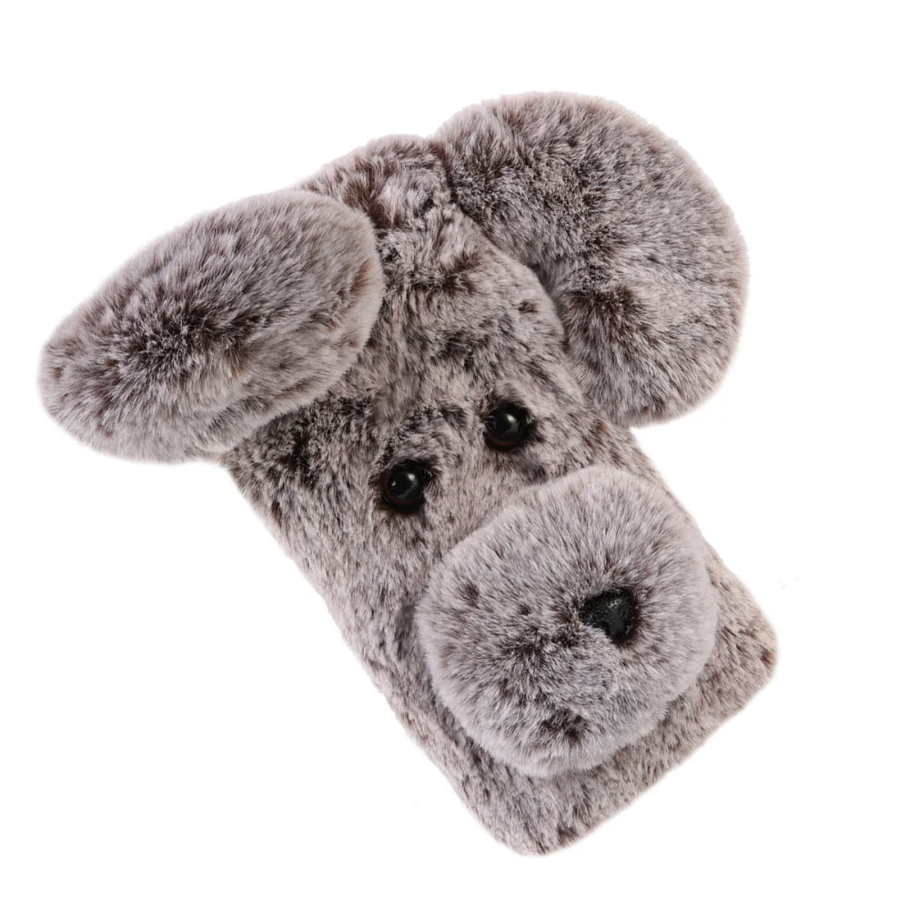 Мягкий плюшевый чехол для телефона с изображением собаки милый Модный зимний