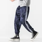 Брюки MrGB мужские из ледяного шелка, свободные спортивные штаны в китайском стиле с графическим принтом, винтажные прямые брюки для мужчин, модная мужская одежда на завязках