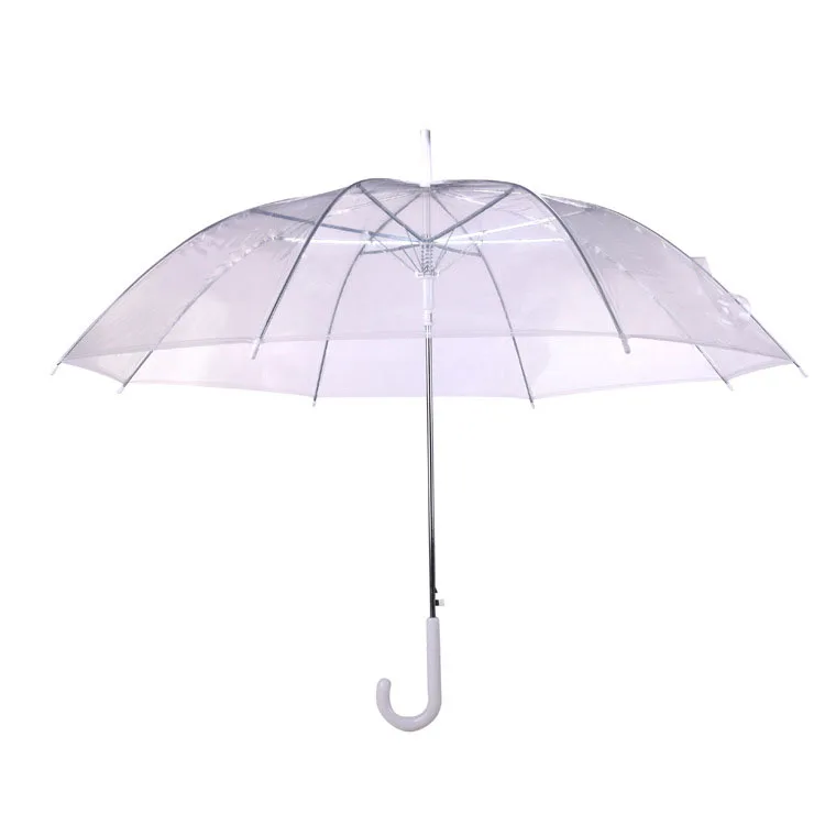 

Transparent Long-handle Rain Umbrella Ultra Light Women Kids Parasol Rain Umbrella Semi-automatic Female Umbrellas