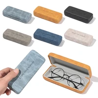 1pc glasses case men women portable protable sunglasses box steel leather spectacle cases waterproof hard eyeglass protector