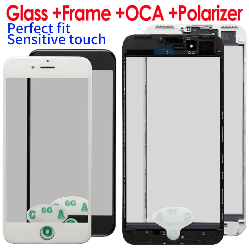 10 шт. фронтальный экран холодного отжима внешнее стекло + рамка OCA поляризатор для
