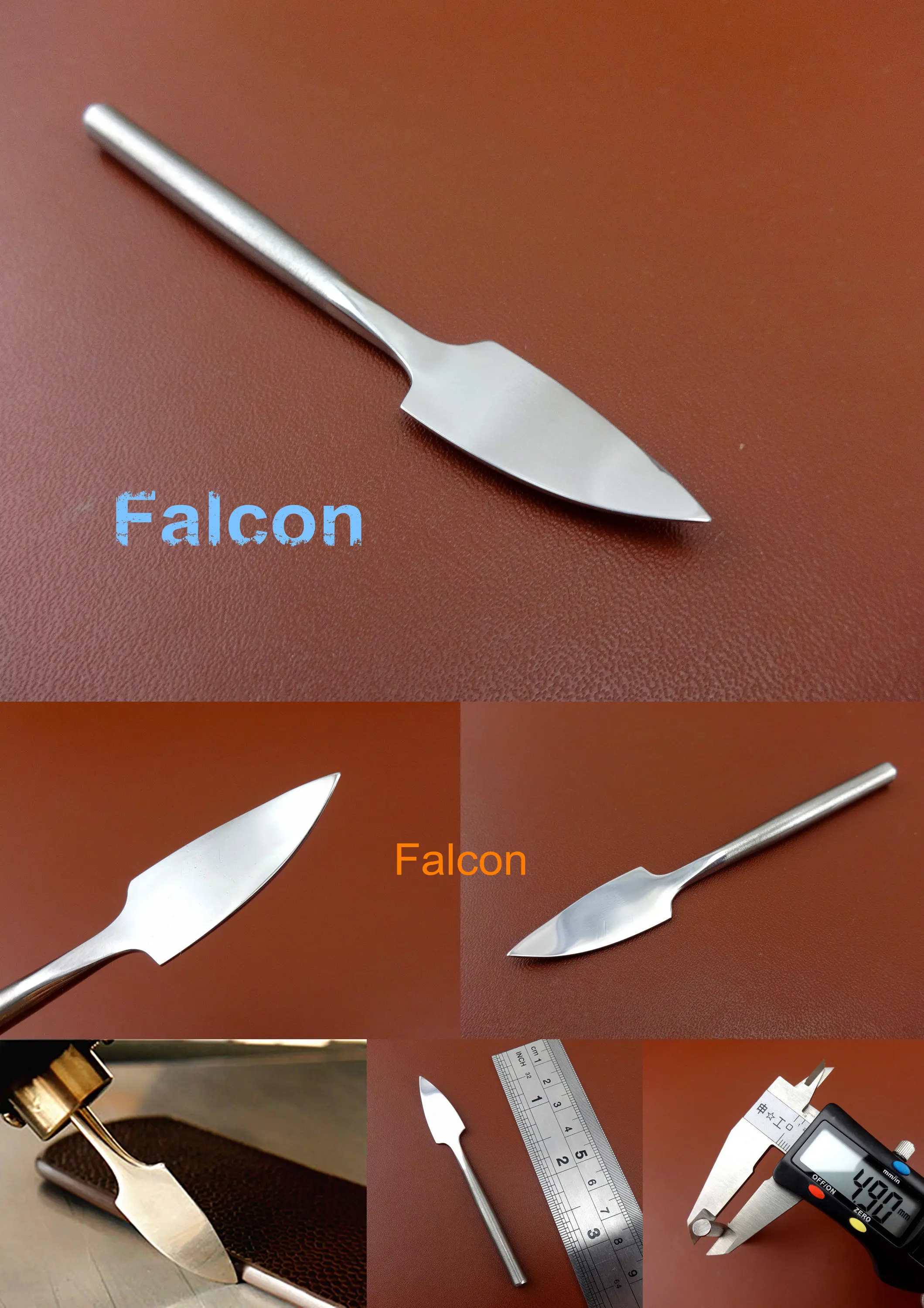 3 вида нержавеющая сталь кожа края сгиб блестящие заусенцы масляная шпатель для