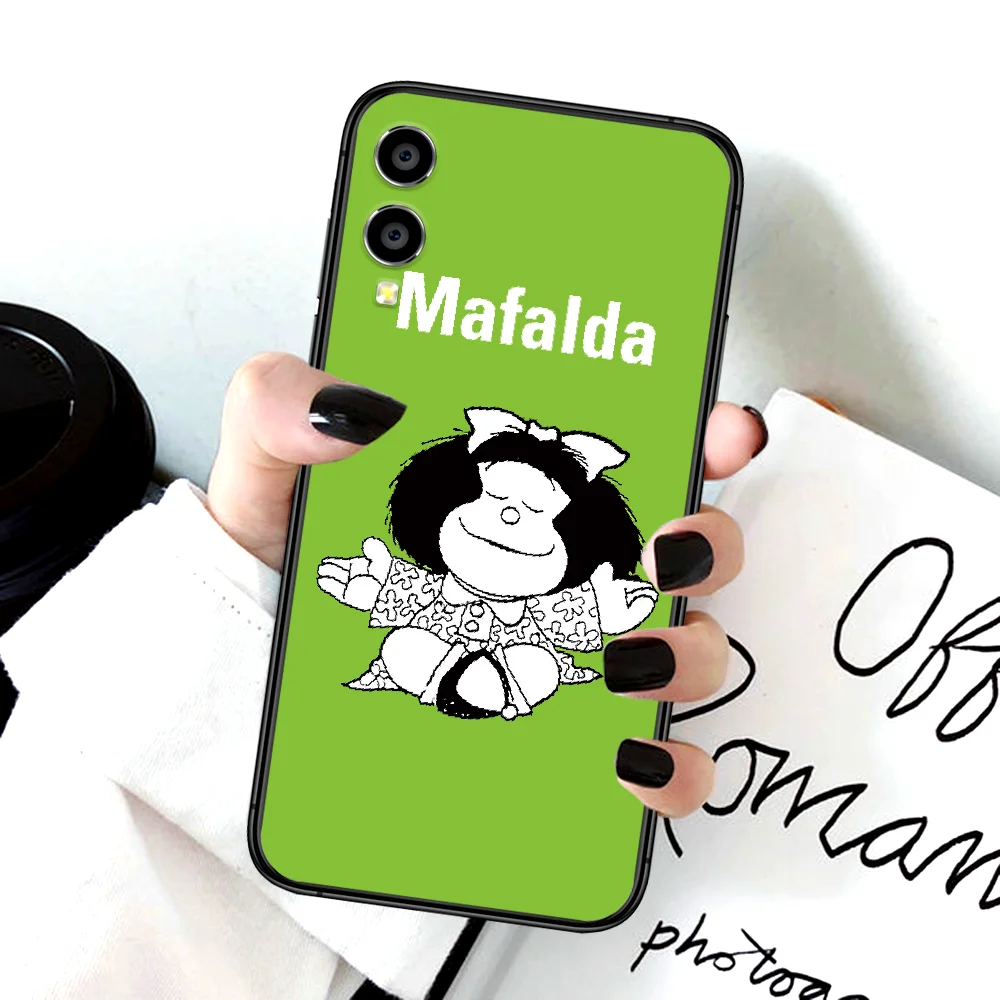 

Cute Mafalda Phone Case For Huawei Honor 6A 7A 7C 8 8A 8X 9 9X 10 10i 20 Lite Pro Play black Waterproof Silicone Funda Trend