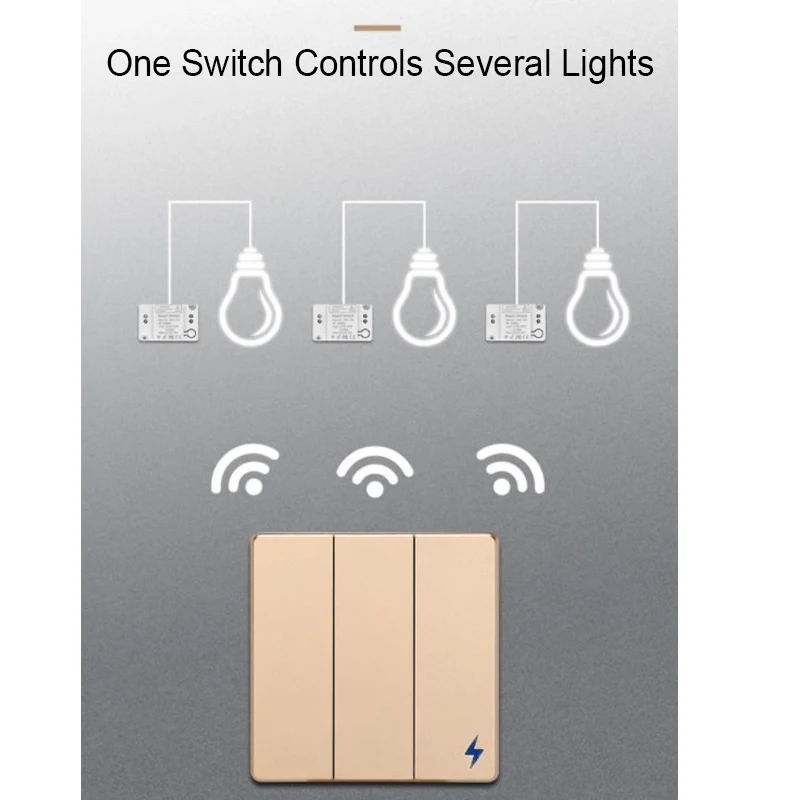 Беспроводной смарт переключатель 433 МГц 1/2/3 клавиши модуль радиоресивера 220 В