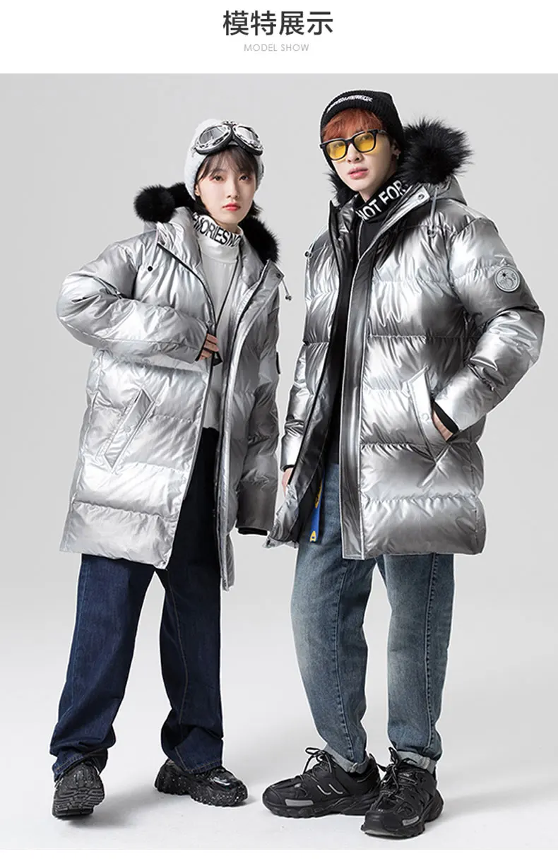 

Medium length down jacket men's camouflage 2021 new winter detachable collar thickened fried Street Jacket Parka fashion