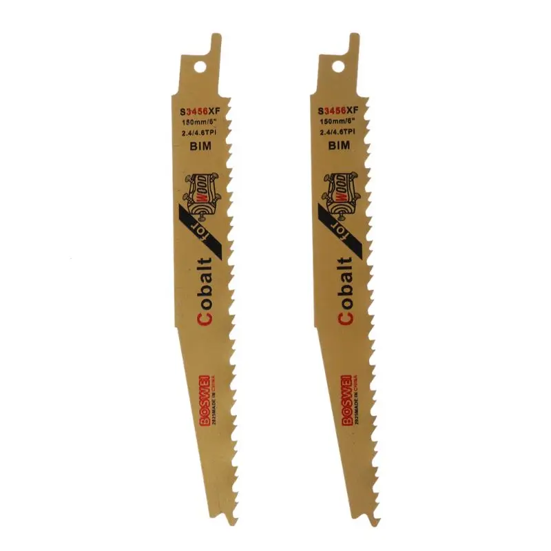 

2PCS Gold Reciprocating Sabre BIM Saw Blades for Cutting Metal Professional S3456XF Accessory Kit U4LB