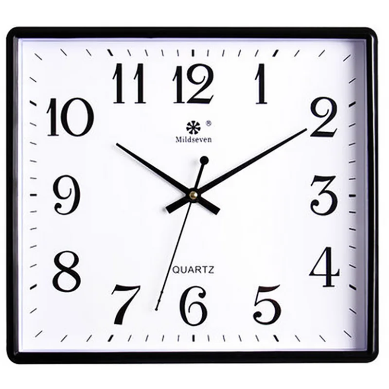 

Square Black Silent Wall Clock Modern Design Living Room Creative Wall Electronic Quartz Watch Mechanism Horloge Murale SC147