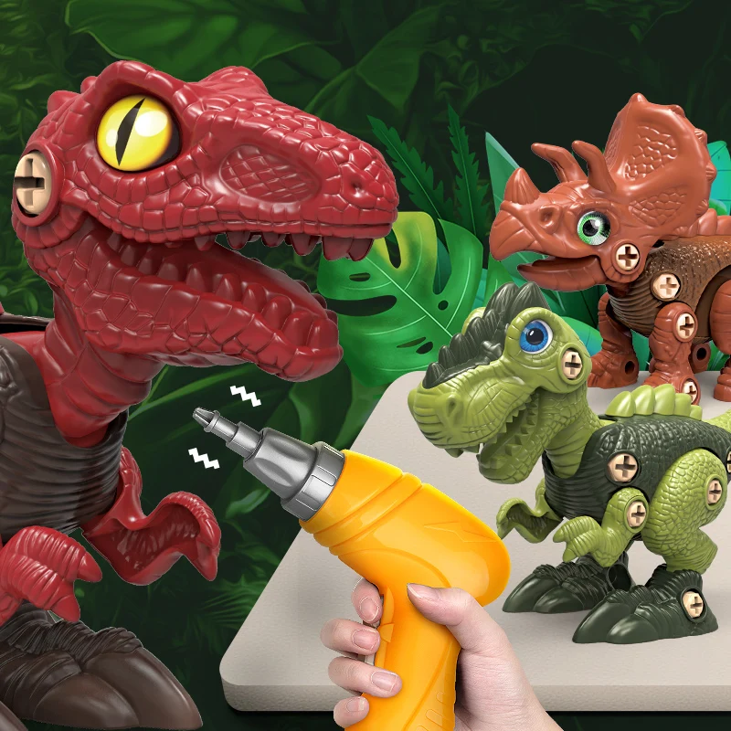 

Children's Disassembly Dinosaur Toy Baby Puzzle DIY Toy Assembly Dinosaur Removable Screw Electric Drill DIY Children Toy Gift