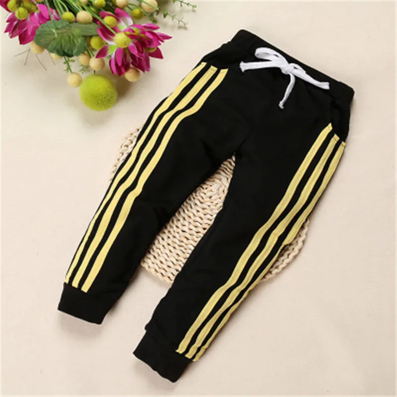 Детские спортивные штаны для мальчиков и девочек теплые брюки в полоску