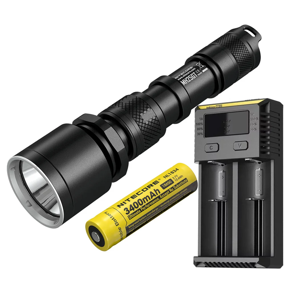 NITECORE MH25GT тактический фонарик USB Непосредственно Зарядка CREE XP-L HI V3 max 1000LM луч бросок 452 м Открытый спортивный факел - Испускаемый цвет: MH25GT NL1834 I2