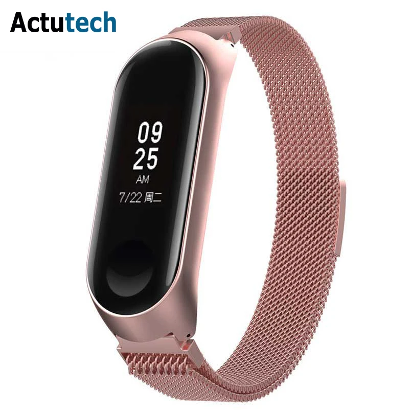 Металлический ремешок с пряжкой для Xiaomi Mi Band 4 браслет из нержавеющей стали