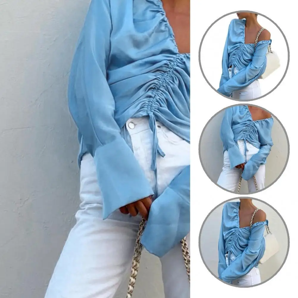 

Женская рубашка с отложным воротником, приятная для кожи