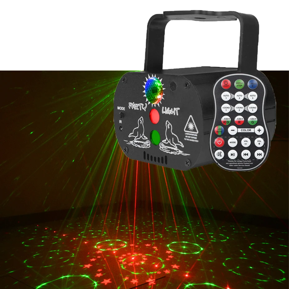 ALIEN RGB Мини DJ диско лазерный светильник проектор USB Перезаряжаемый СВЕТОДИОДНЫЙ