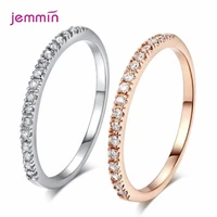 rhinestone finish rings female casual fashion accessories dating rose gold ring 925 sterling silver jewelry