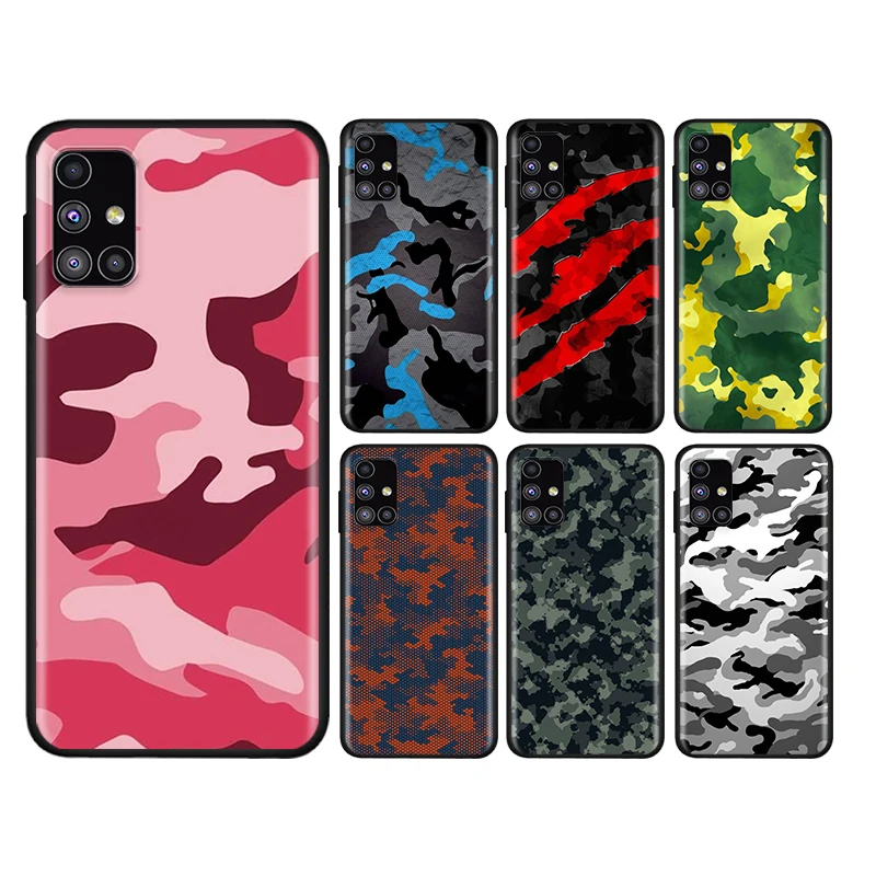 

Camouflage Army For Samsung Note 20 10 9 8 Ultra lite Plus Pro F62 M62 M60 M40 M31S M21 M20 M10S Soft Phone Case