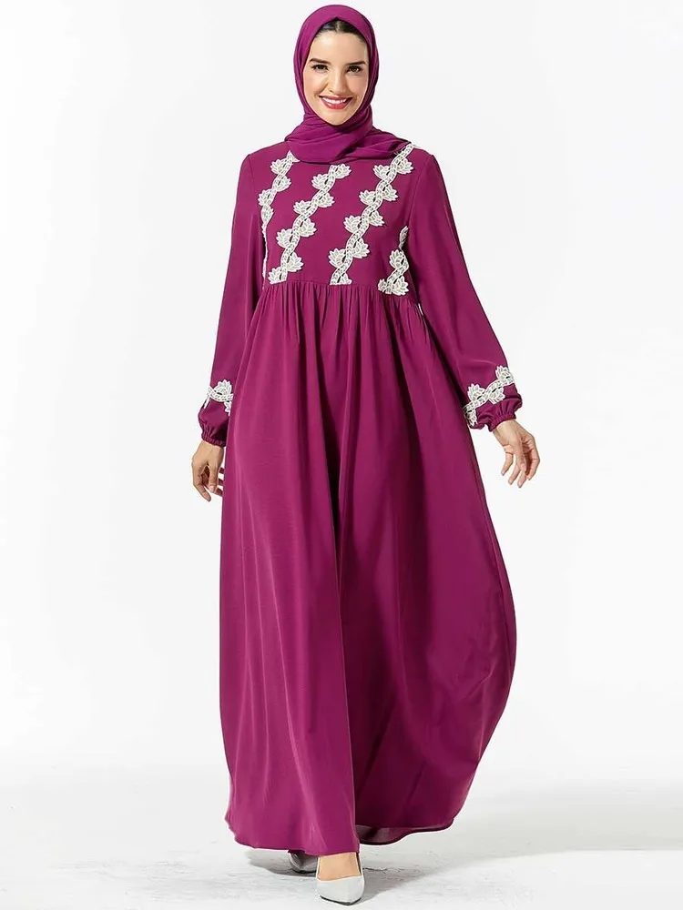Muslim Hijab Fashion Abaya Dress Islamic Dresses Dubai Caftan Arabe Moroccan Style Islamische Kleidung (Excluding Headscarf) |