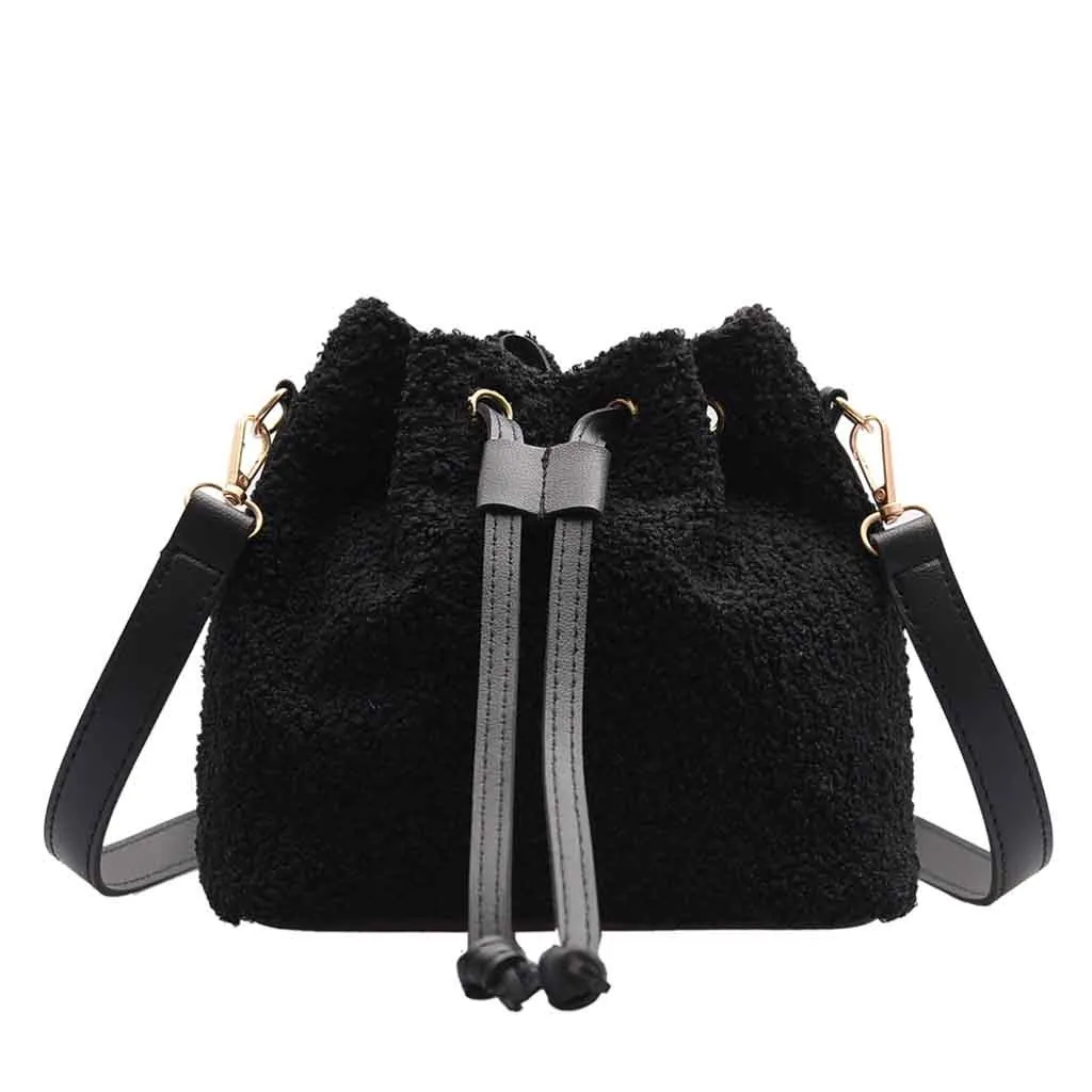 Ladies Bag Messenger Drawstring Casual New Simple Woolen Shoulder Fashion Personality lattice Wild | Багаж и сумки