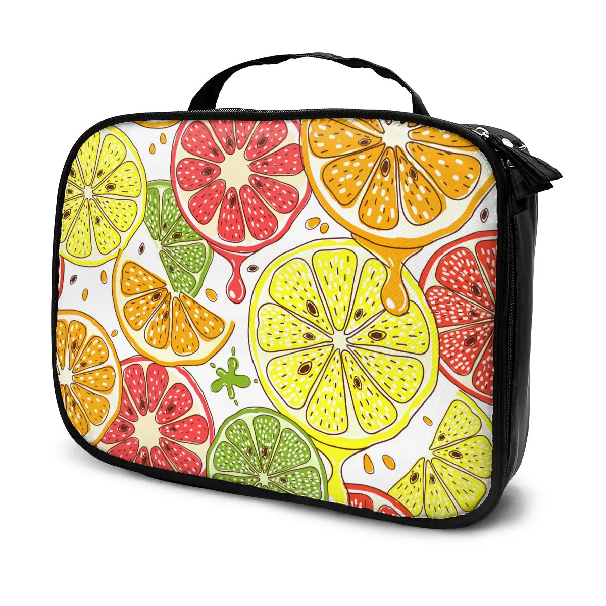 

Женская косметичка, цветные Цитрусовые фрукты, многофункциональная дорожная косметичка, набор для ухода, органайзер для туалетных принадл...