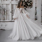 Женское богемное свадебное платье, ТРАПЕЦИЕВИДНОЕ платье принцессы с пышными рукавами и открытыми плечами, модель 2022 года
