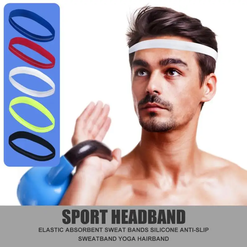 Повязка на голову эластичная впитывающая пот лента силиконовая