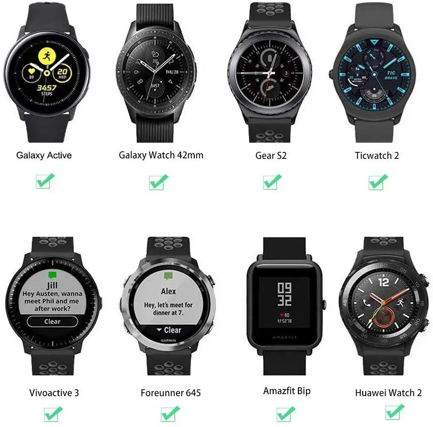 20 мм 22 мм ремешок для huawei GT Honor Magic samsung gear S2 S3 42 46 Active Amazfit GTR ремешок для часов Силиконовый Смарт-часы